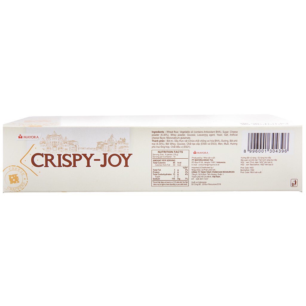 Bánh quy vị phô mai Crispy Joy hộp 360g