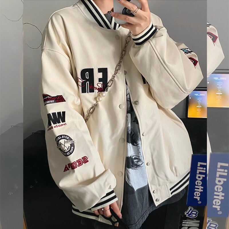 Áo Khoác Bóng Chày Dài Tay Thời Trang Hip hop Đường Phố Mỹ Cổ Điển Chất Lượng Cao