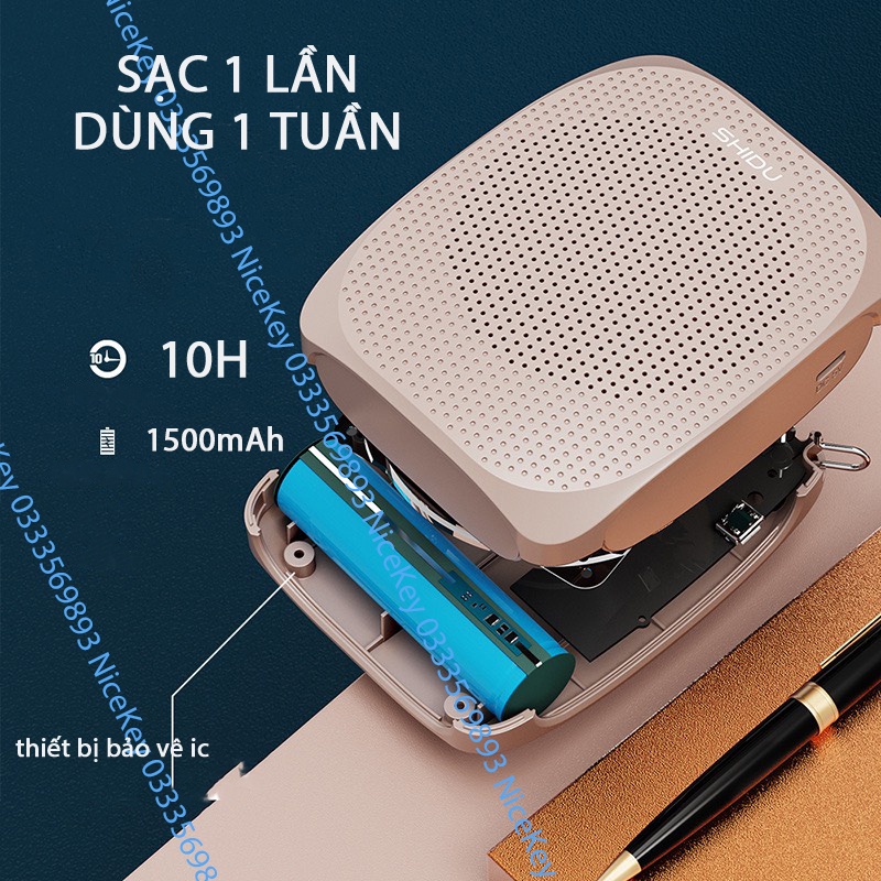 Máy trợ giảng SHIDU SD-S258 cao cấp có dây-không dây, Âm lượng lớn 10w, Bảo Hành 12 Tháng