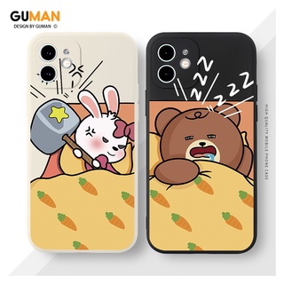 Ốp lưng GUMAN silicon mềm chống sốc viền vuông nam nữ độc lạ hoạt hình cặp đôi dễ thương đẹp cho Iphone 14 13 12 11 Pro Max SE 2020 X XR XS 8 7 ip 6S 6 Plus kute XYI555
