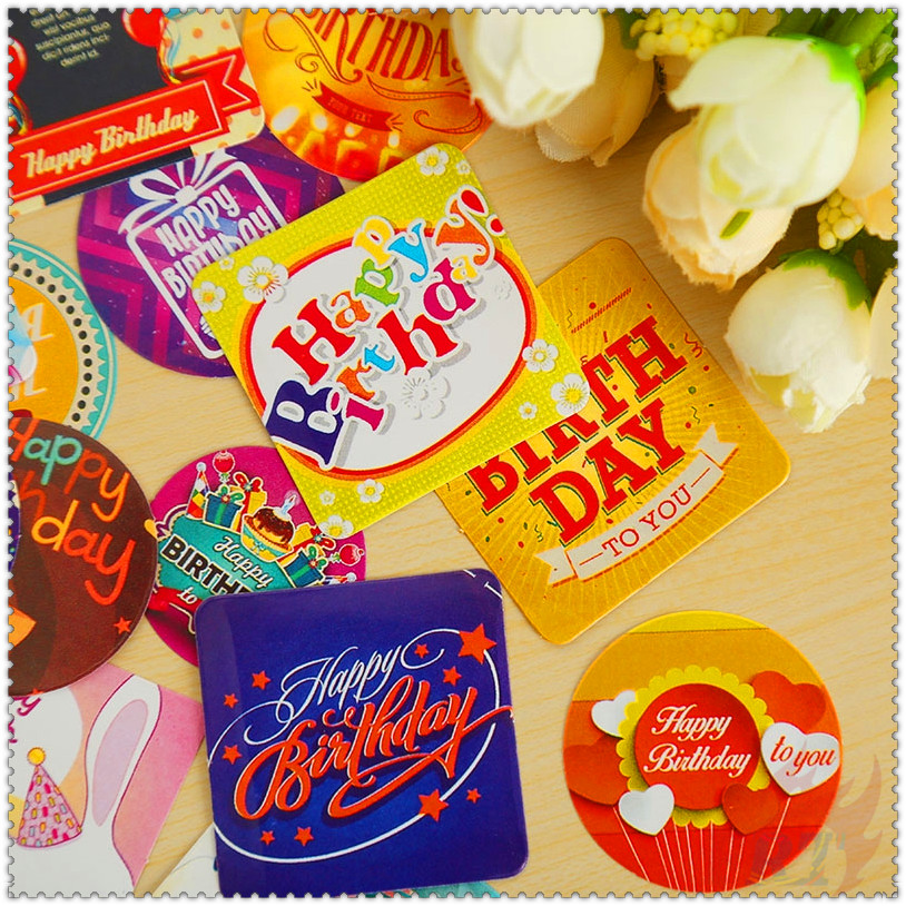 Hộp 38 Miếng Dán Trang Trí Hình Chữ Happy Birthday