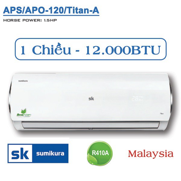 Điều hòa Sumikura 12000BTU 1 chiều thường APS/APO-120