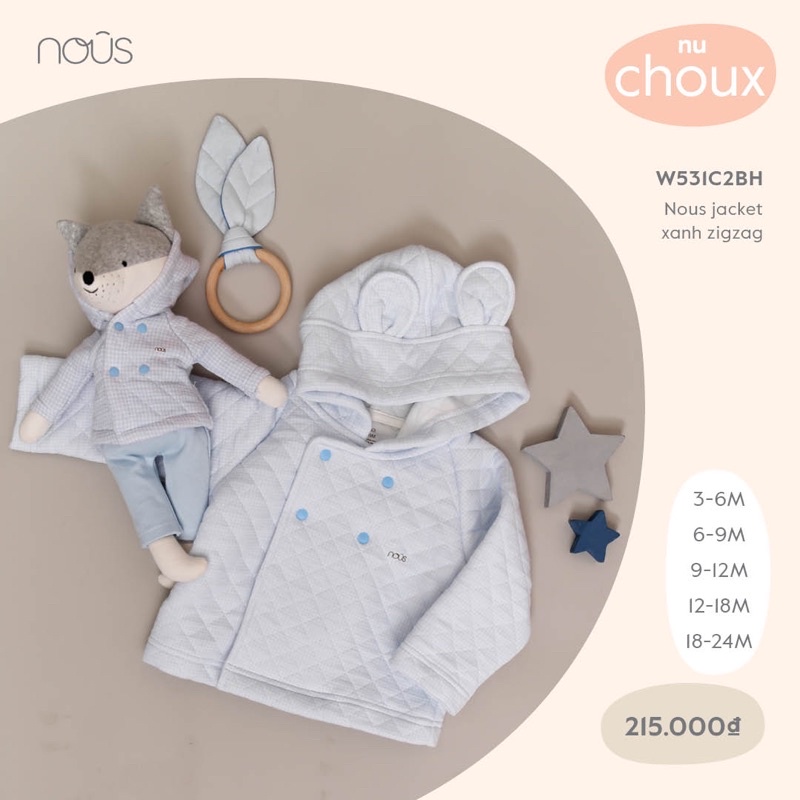 Nous áo khoác sz 3-6m đến 18-24m