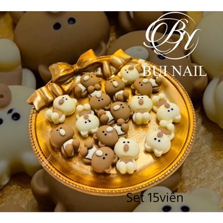 Sale charm gấu 2 màu 15viên