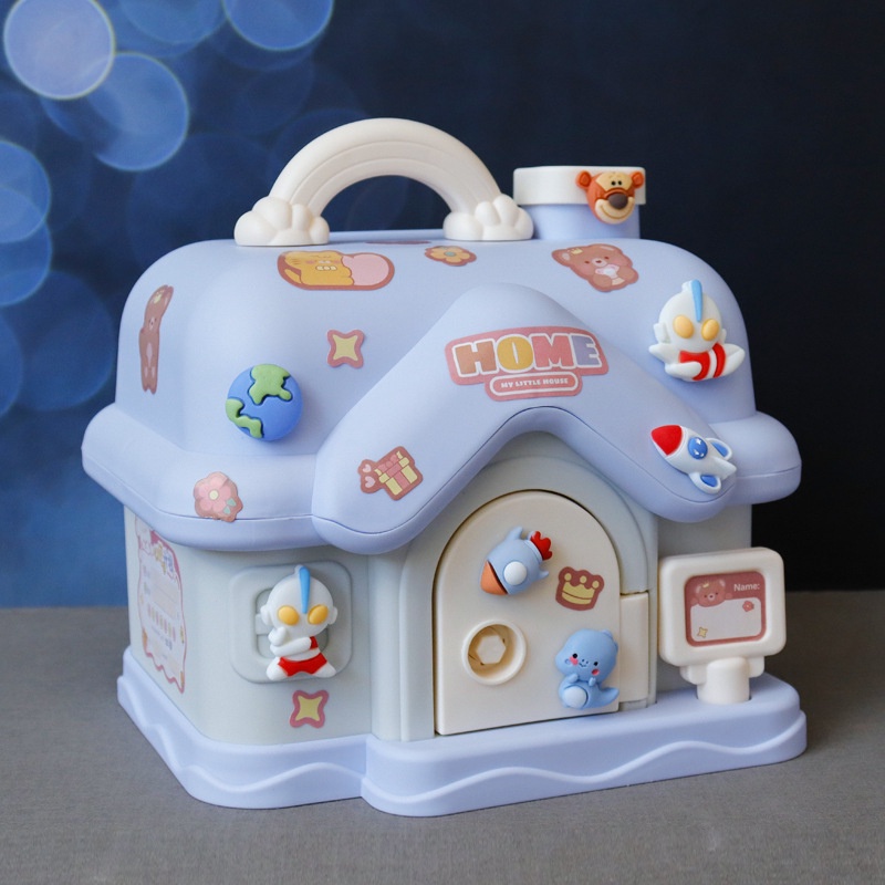 Hộp Tiết Kiệm Nhà Bánh Hai Màu Pastel Dễ Thương - Heo Đất