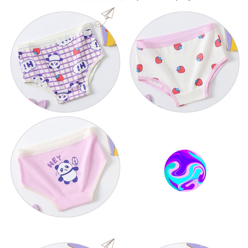 Quần lót bé gái màu tím siêu dễ thương cho trẻ em từ 9-45kg