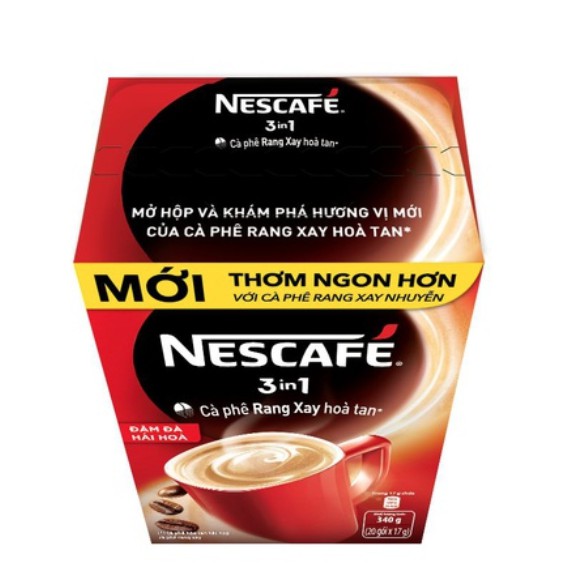 Hộp 20 gói x 17g NESCAFE  đỏ 3in1 Rang xay Đậm Đà Hài Hòa