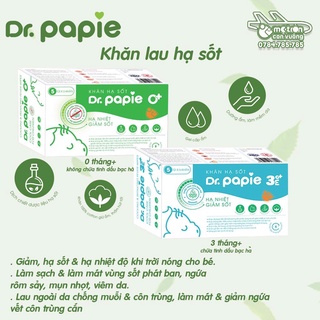 Khăn lau hạ sốt Dr. Papie 3m+