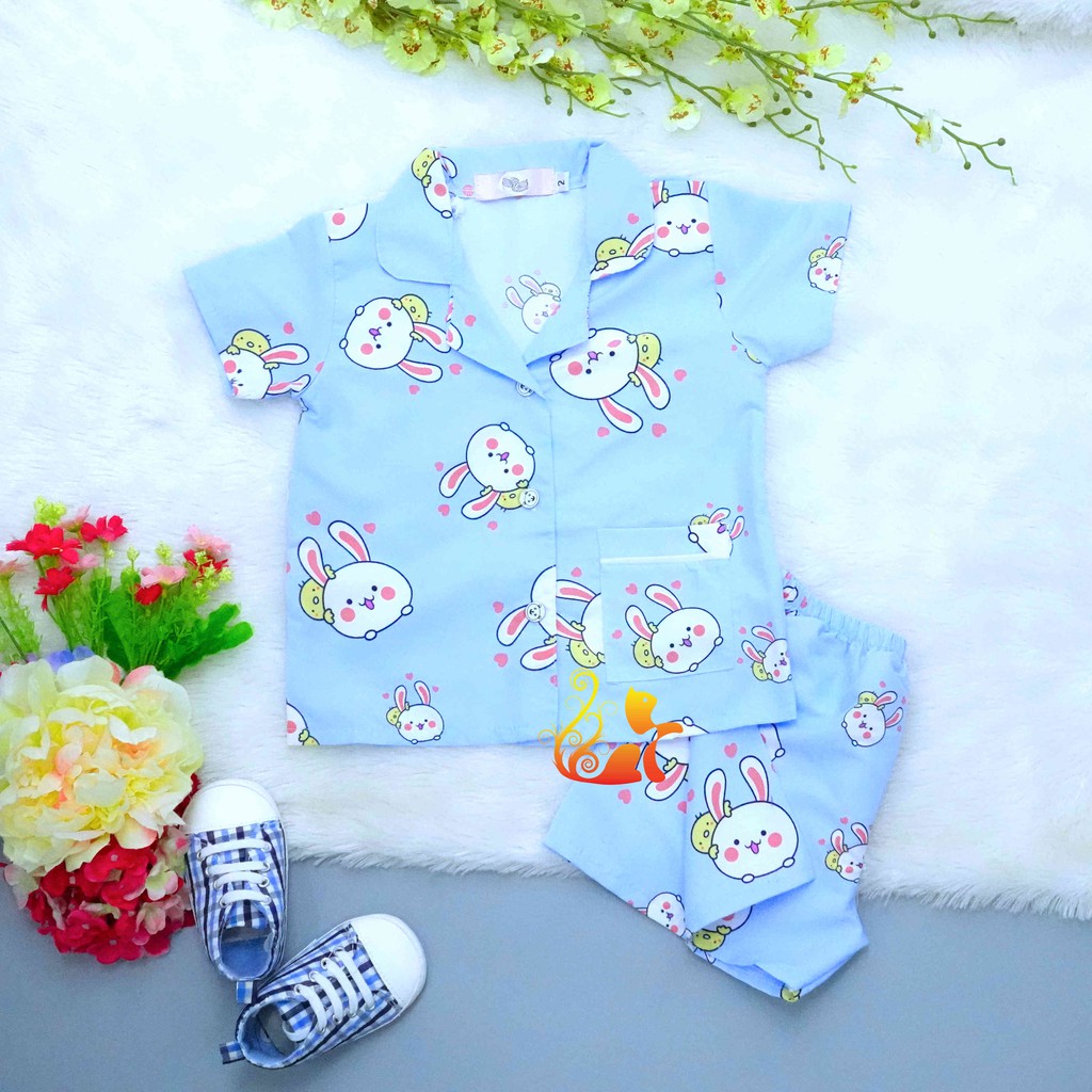 Đồ Bộ Mặc Nhà Pijama Kate Thái - &quot;Thỏ tròn&quot; - Cho Bé 8 - 38kg.