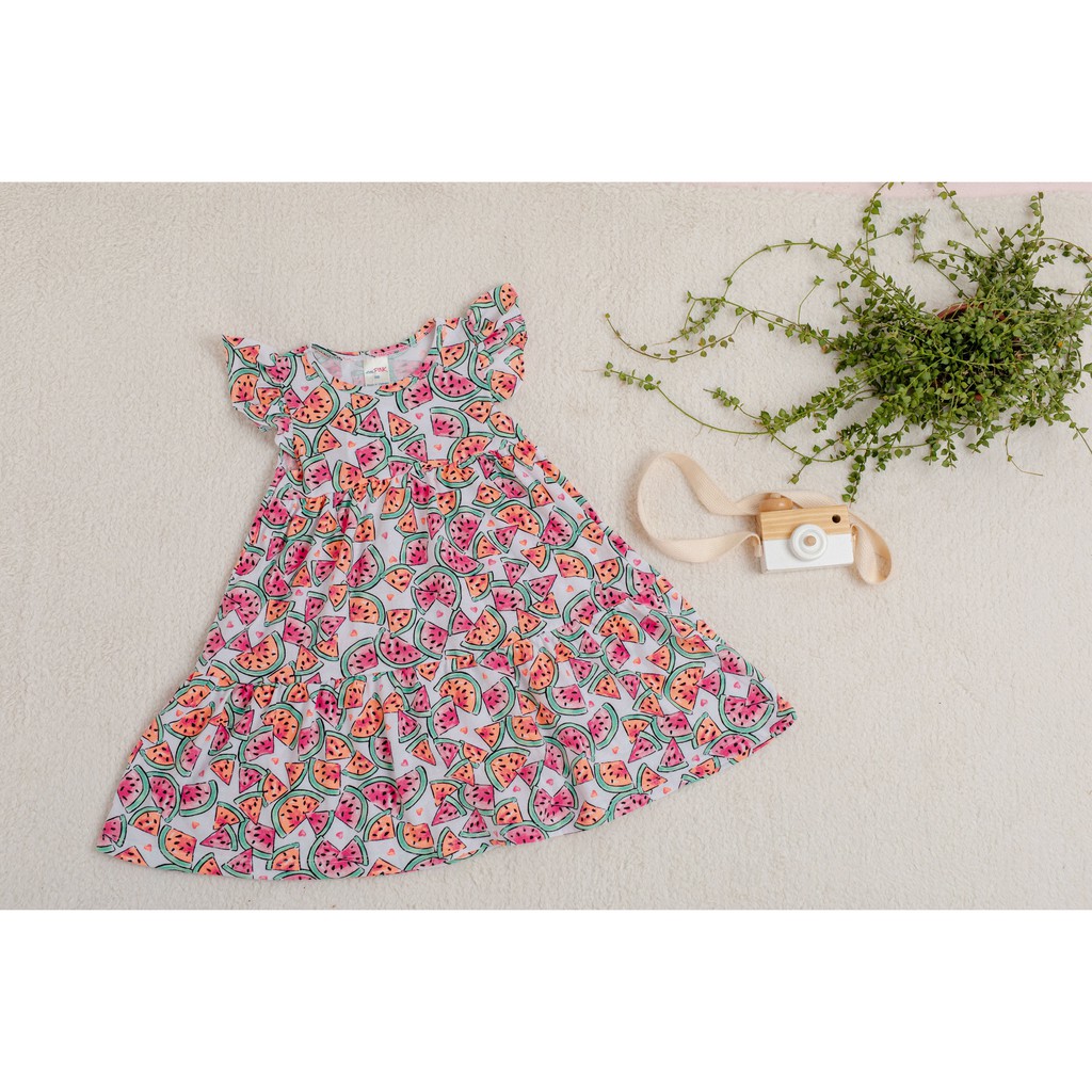 [LITTLE PINK] LILLA COTTON DRESS - Váy cotton bé gái
