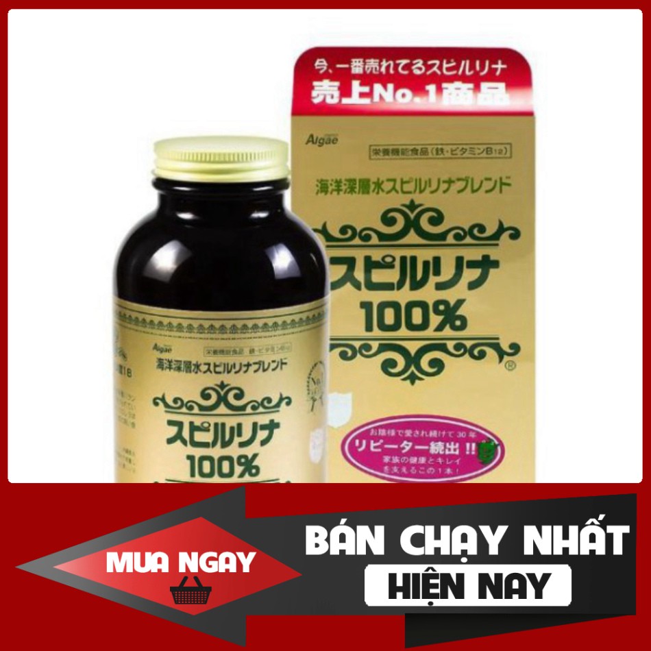 BÁN CHẠY NHẤT Tảo Xoắn Spirulina Nhật Bản Hộp 2200 Viên tem đỏ - [ Chính Hãng + date mới ] BÁN CHẠY NHẤT