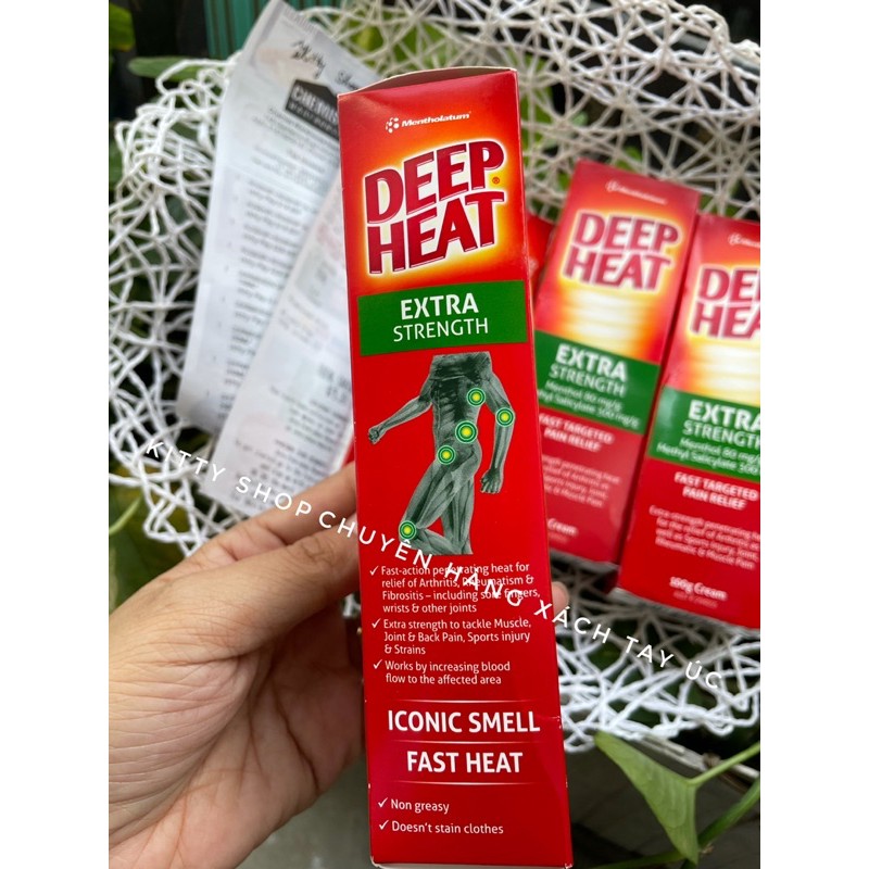 KEM BÔI DEEP HEAT EXTRA STRENGTH TUÝP 100MG CHÍNH HÃNG