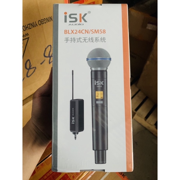 Mic Isk SM58 không dây cao cấp kết nối với soundcard mixer dễ dàng