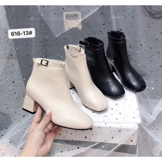 Bốt khoá da mềm cổ ngắn