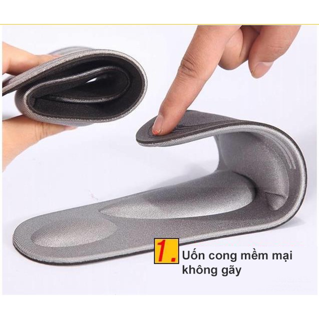 Lót giày nam nữ 4D chống thốn gót giảm mỏi gang bàn chân dùng mang giày tây, giày thể thao sneaker nam PK36