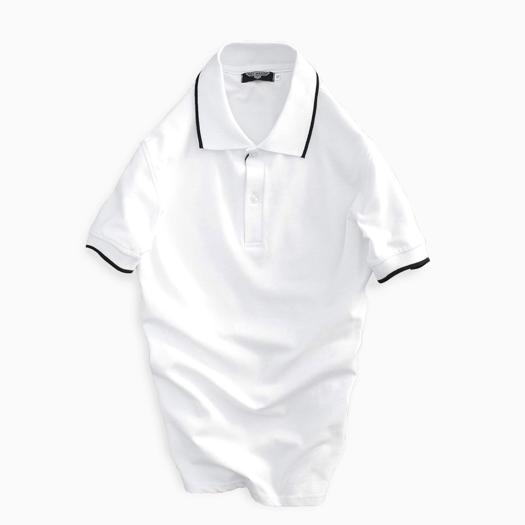 Áo Polo nữ nam unisex có cổ đẹp Hamino basic ngắn tay chất vải thun cotton co giãn cao cấp màu trắng đen E2 | BigBuy360 - bigbuy360.vn