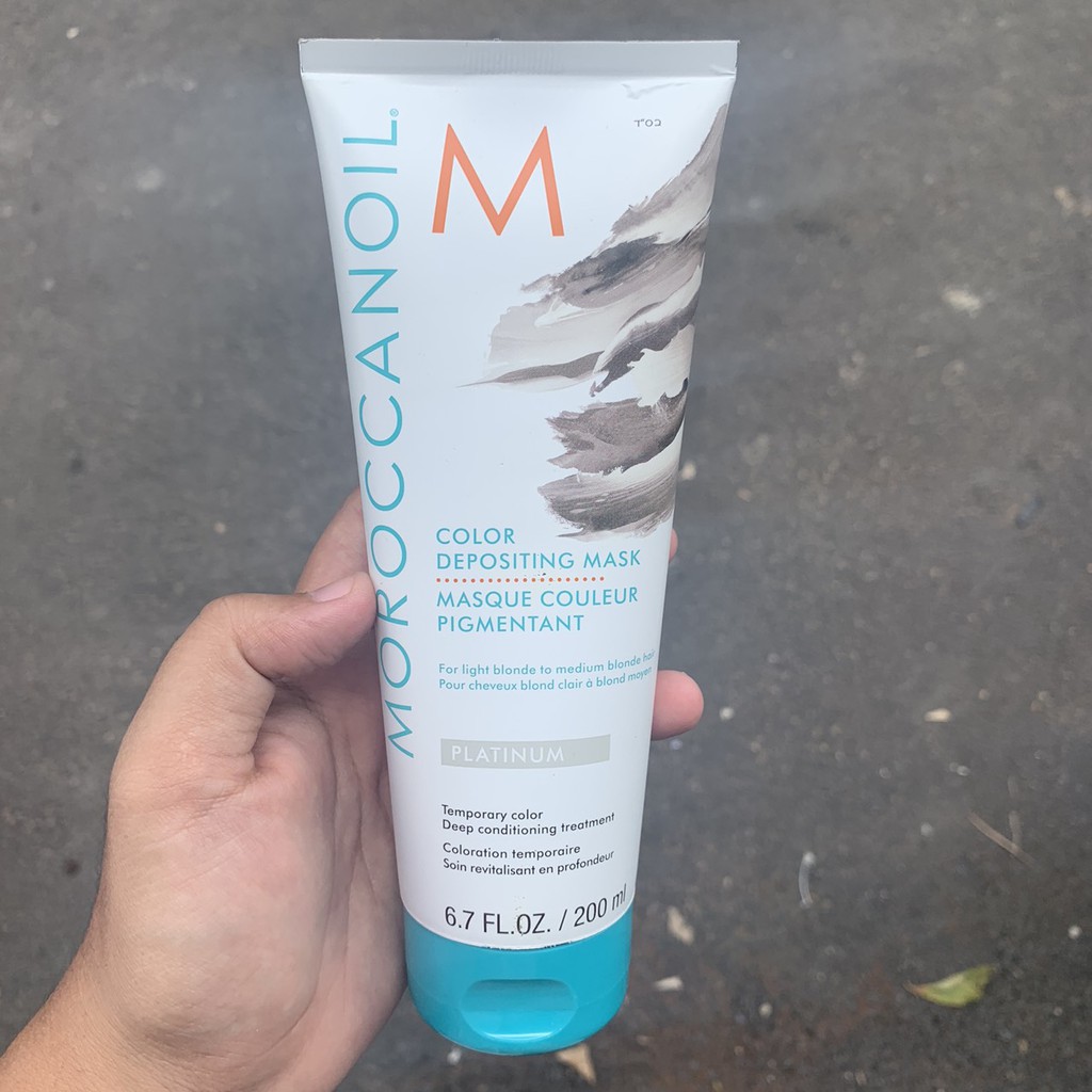 Mặt Nạ Dưỡng Bổ Sung Hạt Màu Moroccanoil Color Depositing Mask 200ml - Platinum (màu bạch kim)