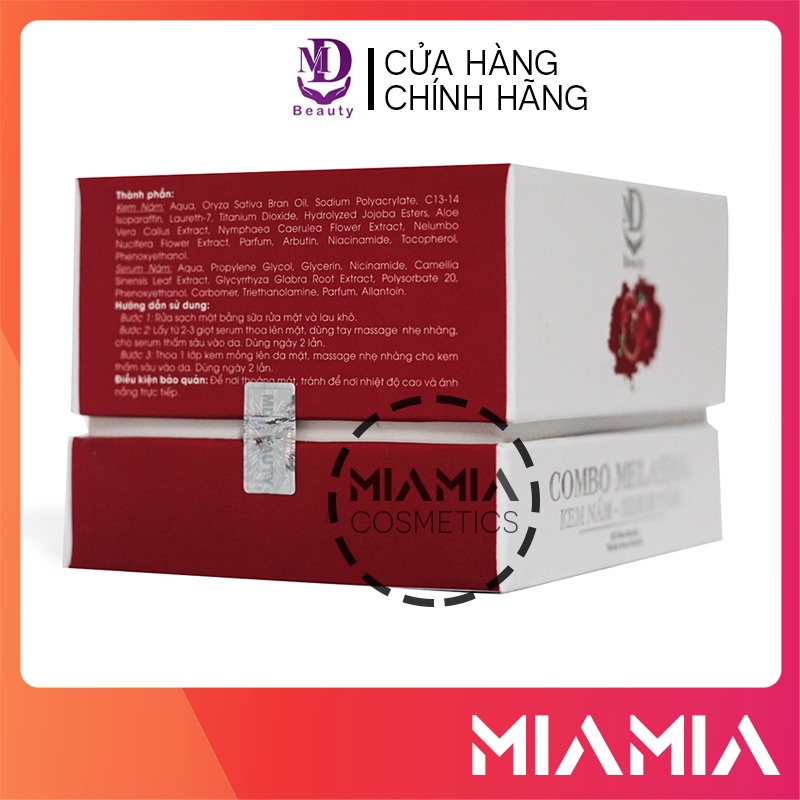 Combo Nám MD Beauty chính hãng - Kem Nám Melasma và Serum Nám Lựu Đỏ - 8938510826365