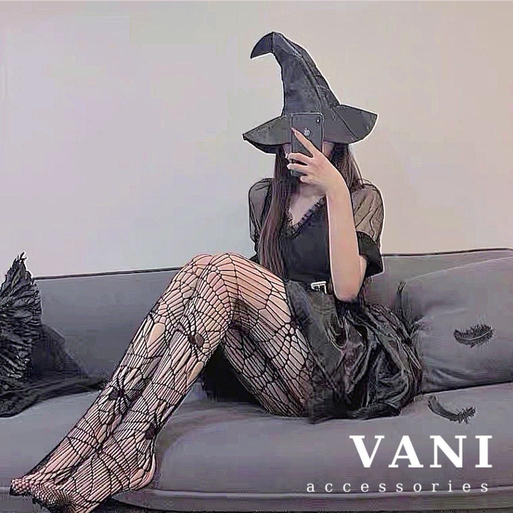 Quần Tất Lưới Kẻ Sọc Hình Con Nhện Cosplay Halloween - Vani Store - TAT00192