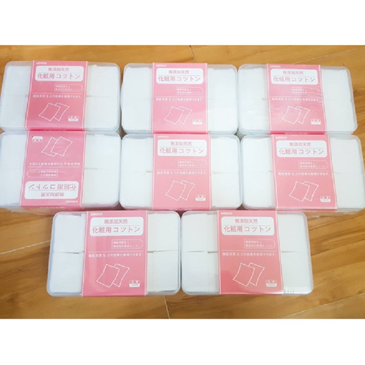 Bông tẩy trang Miniso Nhật Bản 1000 miếng chuyên dùng đắp nước hoa hồng, toner, lotion