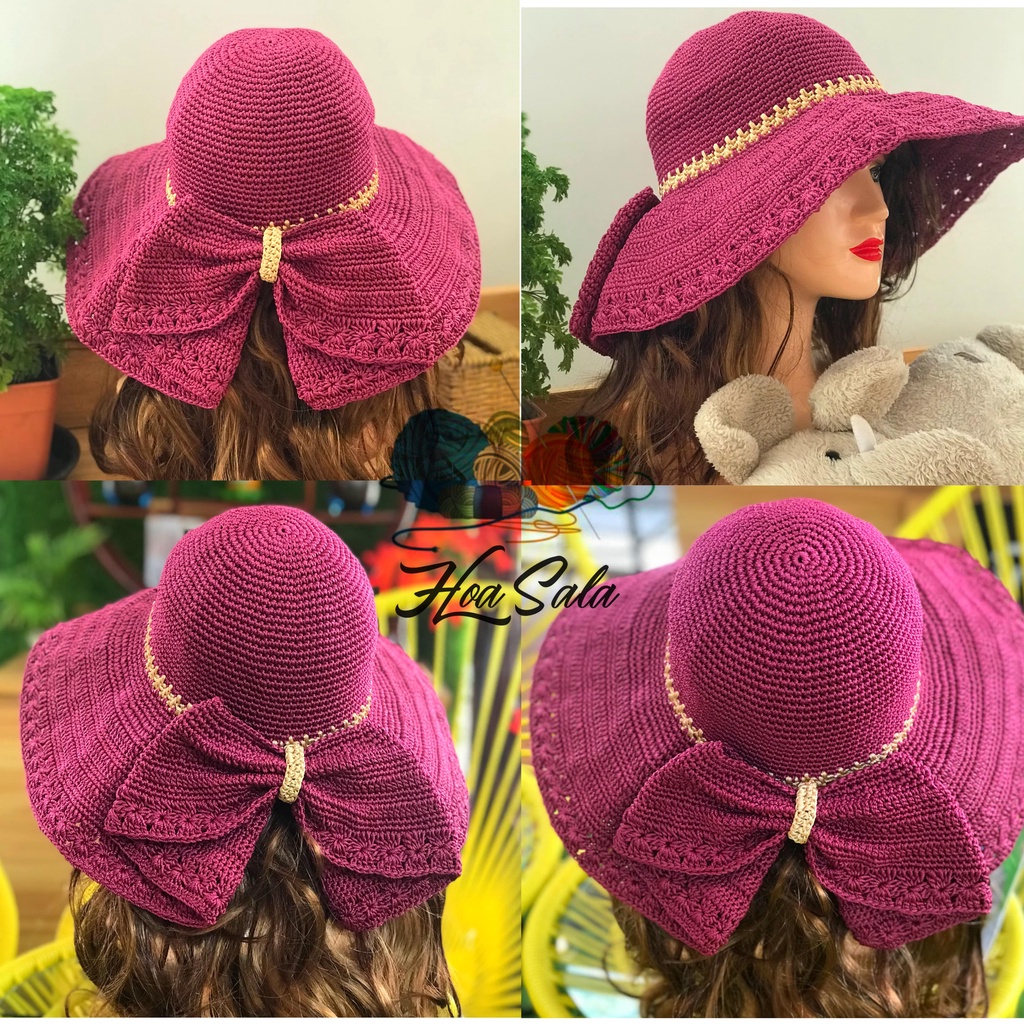 ⚡GIÁ SỐC⚡ Nón handmade rộng vành nơ kiền thân-AVN