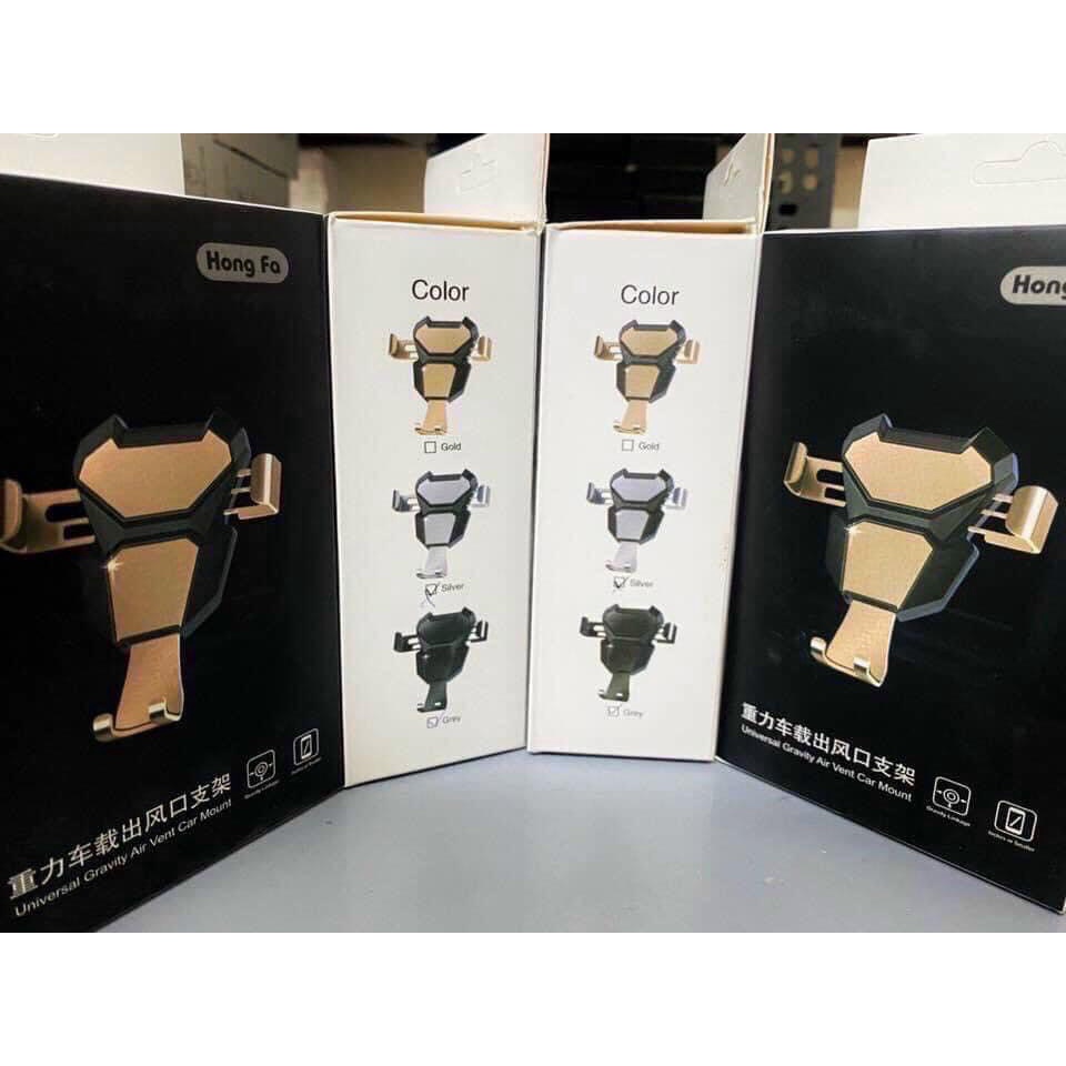 Giá đỡ điện thoại kim loại kẹp cửa gió điều hòa xe oto chắc chắn, thẩm mỹ xoay 360