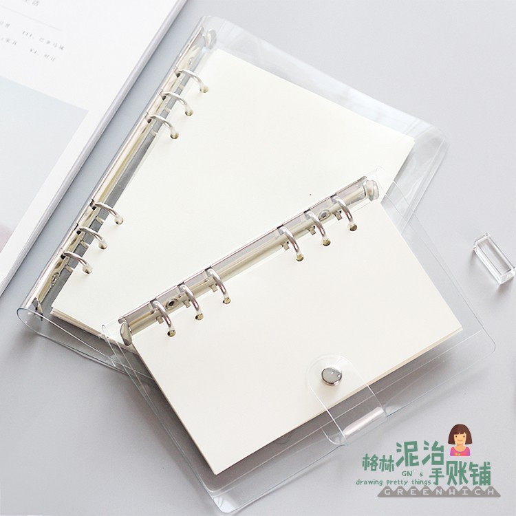 Binder Bìa còng Sổ còng Bìa DẺO Kèm Thước A6 A5 B5 6 9 Lỗ Làm Bullet Joural Planner Take Note Giấy Refill Kẻ Ngang Caro