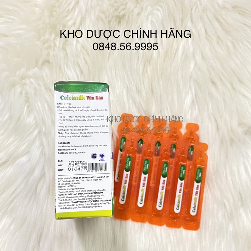 Siro ăn ngon ngủ ngon YẾN SÀO Calcimilk hộp 15 ống - Tăng cường tiêu hoá, tăng sức đề kháng cho cơ thể