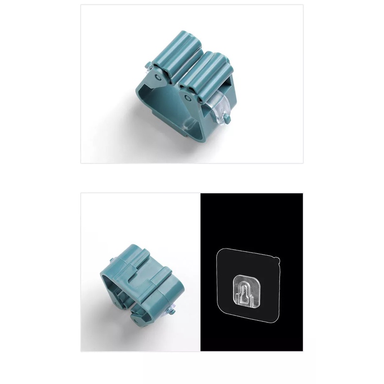 Móc dán tường kẹp giữ cây lau nhà, móc treo chổi, đồ dùng nhà bếp đa năng bằng nhựa ABS chịu trọng lượng lớn, chống nước
