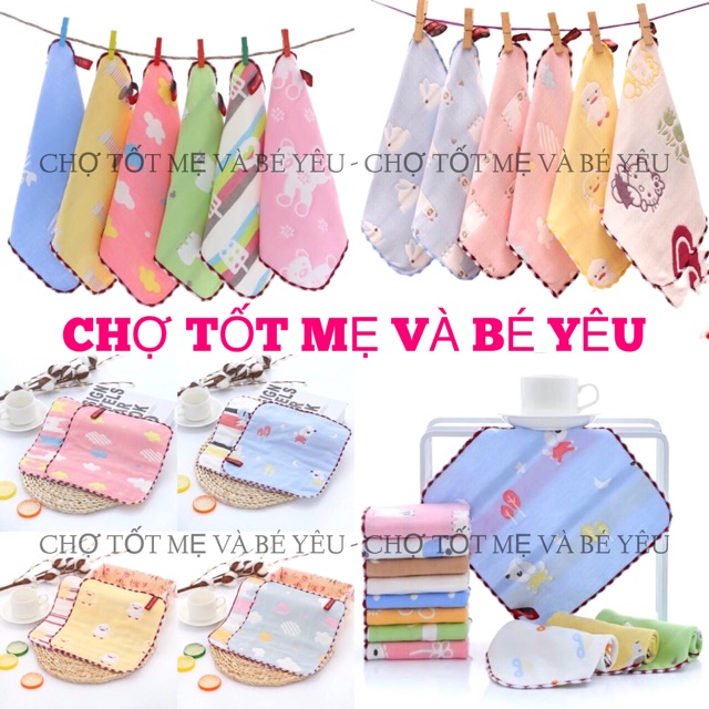 [MỀM ĐẸP] SET 5 KHĂN SỮA SỢI TRE KHĂN XÔ MỀM CHO BÉ TÚI ZIP