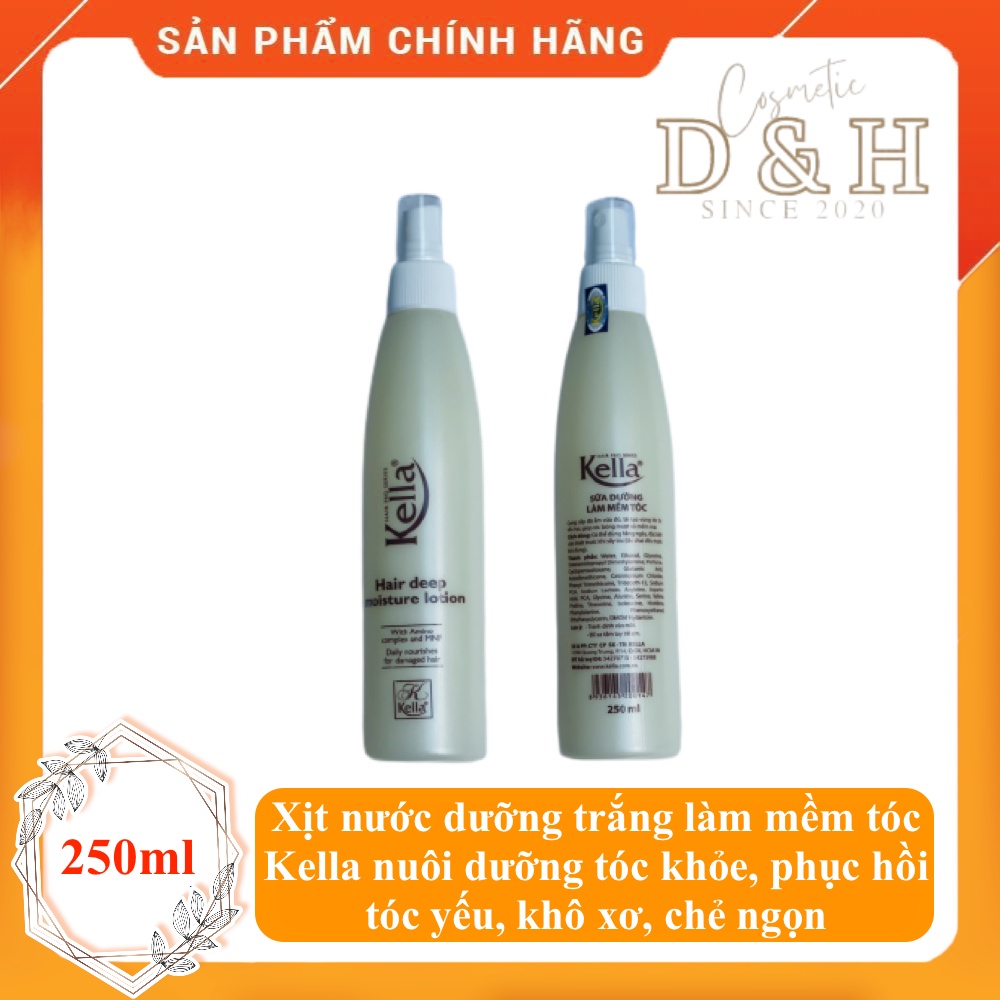 Xịt nước dưỡng trắng làm mềm tóc Kella Hair Deep Moisture Lotion nuôi dưỡng tóc khỏe, phục hồi tóc yếu