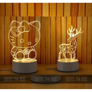 Thanh lý Đèn ngủ led 3D đổi 2 màu
