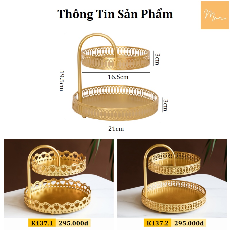 Kệ 2 tầng phong cách Bắc Âu (đựng mỹ phẩm, hoa quả, bánh kẹo...)