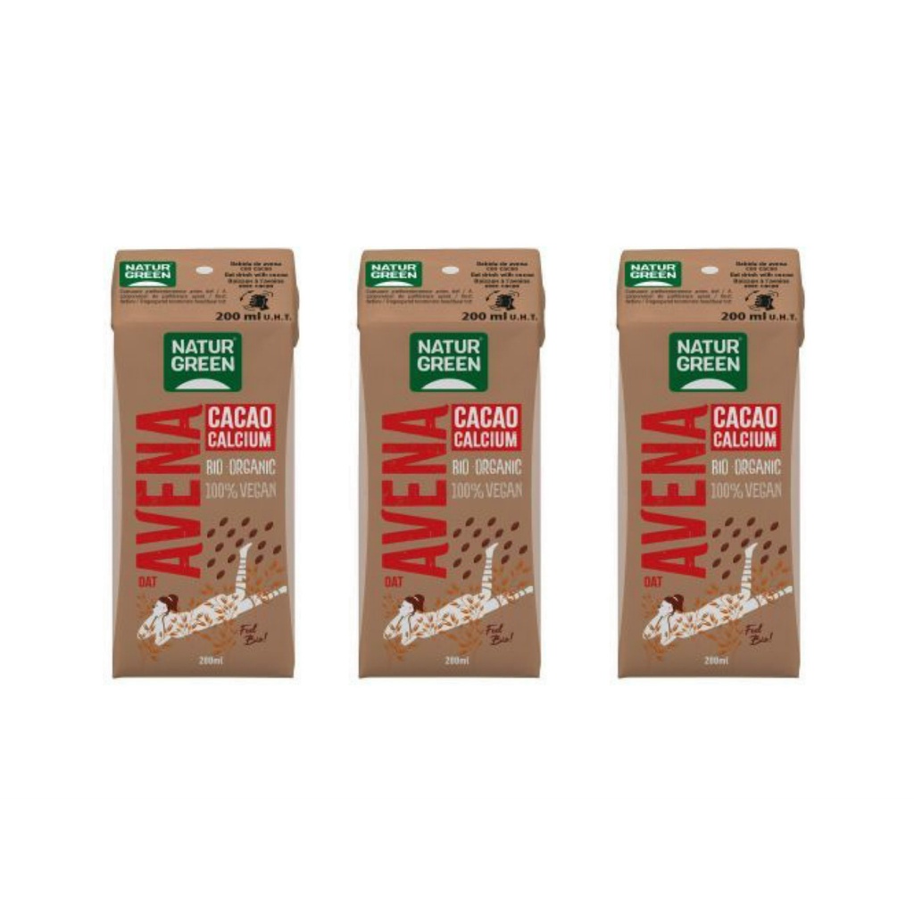 Sữa Hạt Yến Mạch Cacao Hữu Cơ Naturgreen (200ml) - Lốc 3 Hộp