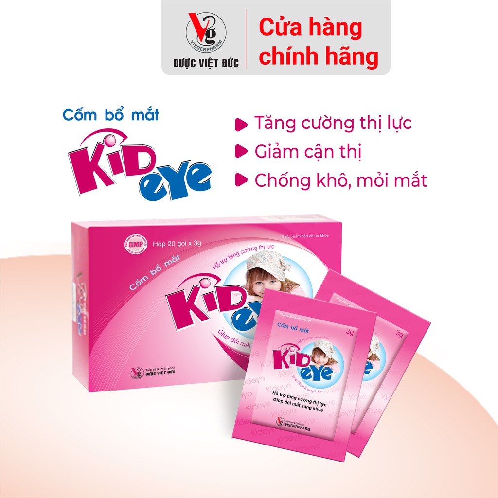 Cốm uống bổ mắt Kid Eye giúp tăng cường thị lực giảm cận thị cung cấp dưỡng chất cho mắt hộp 20 gói