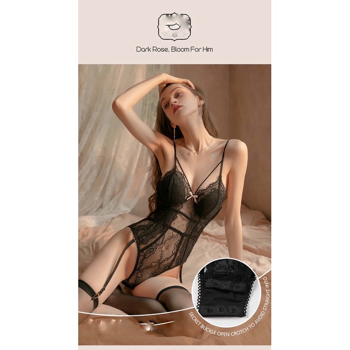 Bodysuit ren xuyên thấu sexy thiết kế KRYSTAL NKS018