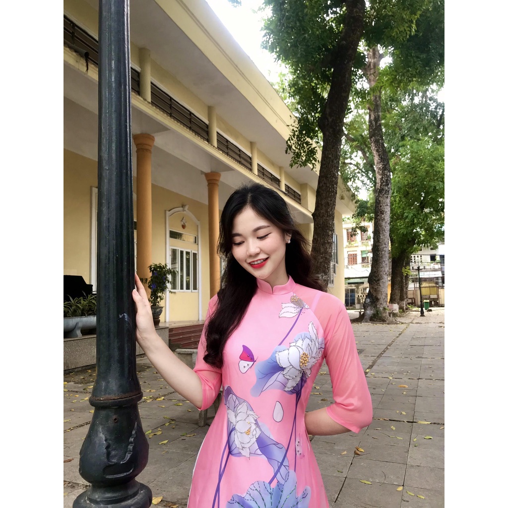 Áo dài cách tân Sen Hồng