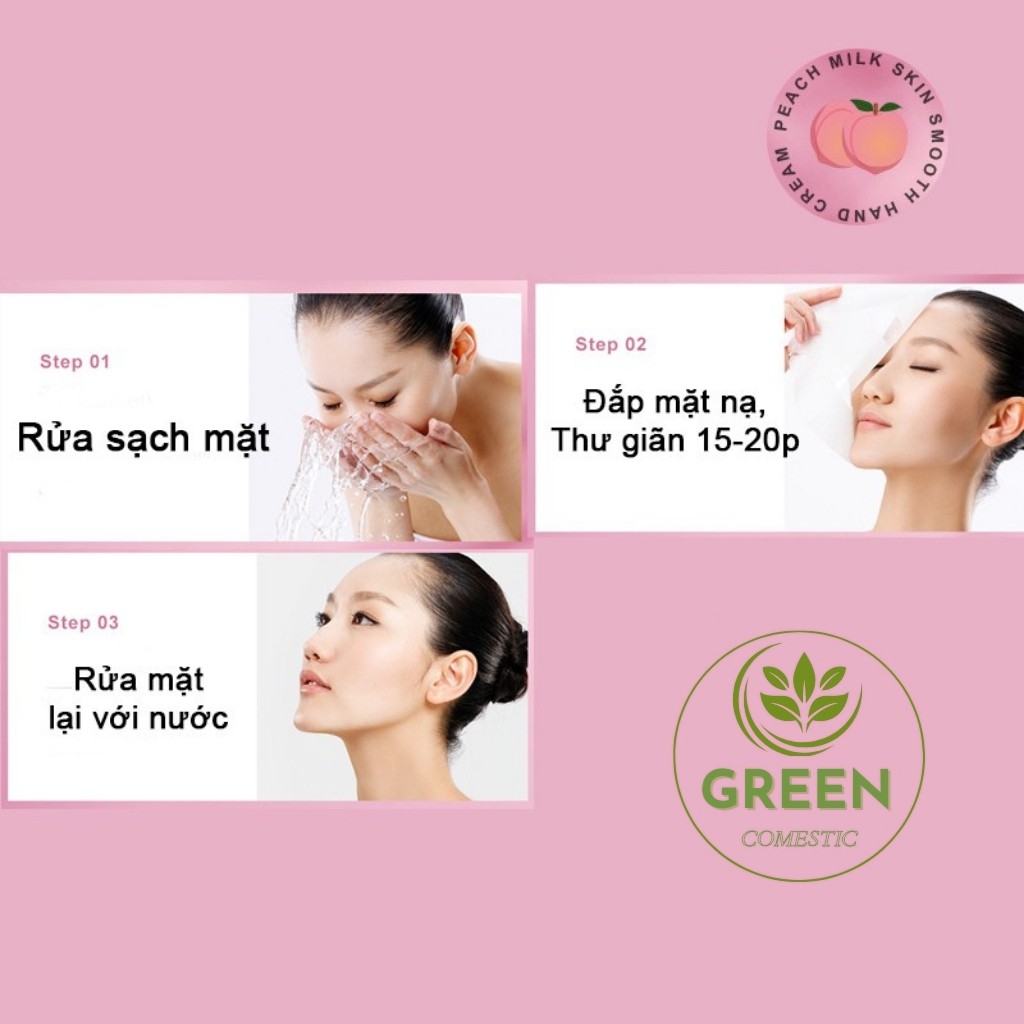 Mặt Nạ Giấy Dưỡng Ẩm 008 – Mặt Nạ Dưỡng Trắng Da Cấp Ẩm Quả Đào BIOAQUA Nội Địa Trung- Green Comestic