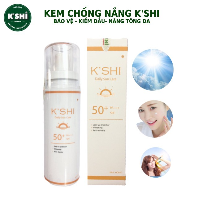 Kem Chống Nắng K’shi Bảo Vệ Và Dưỡng Trắng Da KSHI Daily Sun Care 60ml SPF 50+ PA+++ Hàn Quốc (Ưu Đãi sock) | BigBuy360 - bigbuy360.vn