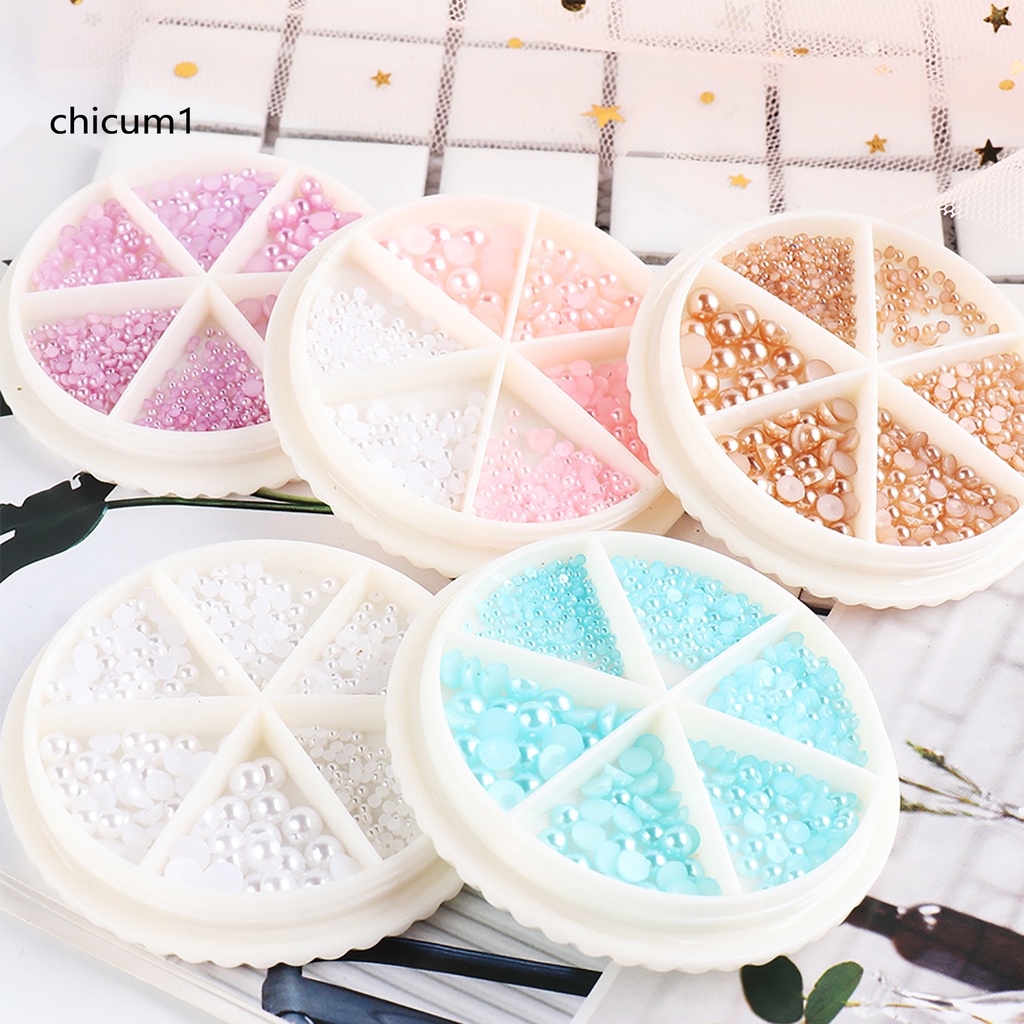 [Hàng mới về] Hạt ngọc trai giả nửa tròn trang trí móng 3d nhiều màu sắc DIY