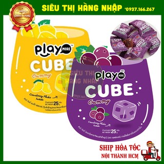 Kẹo dẻo Play more Cube Gummy vị việt quất và xoài