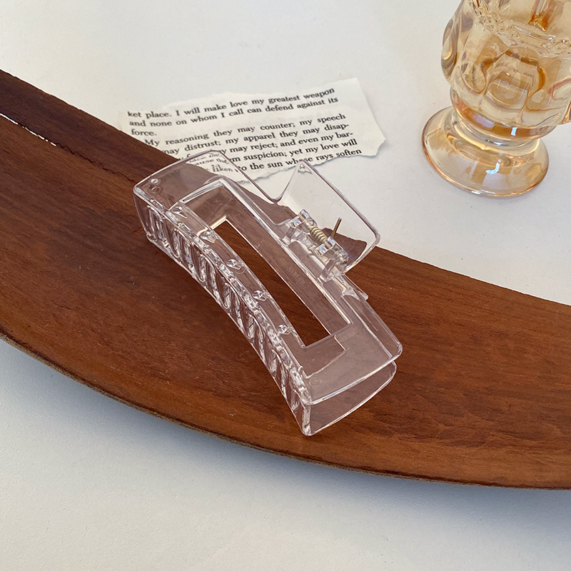 Kẹp tóc bản to trong suốt phong cách Hàn Quốc