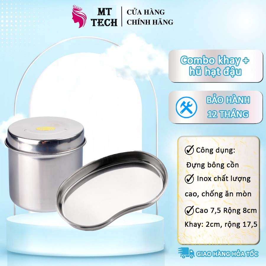 Khay Mạ Vàng Khay Y Tế, Hũ Đựng Bông Khay Qủa Đậu Hộp INOX Đựng Bông Cồn Cho Phun Xăm , Thẩm Mỹ Viện