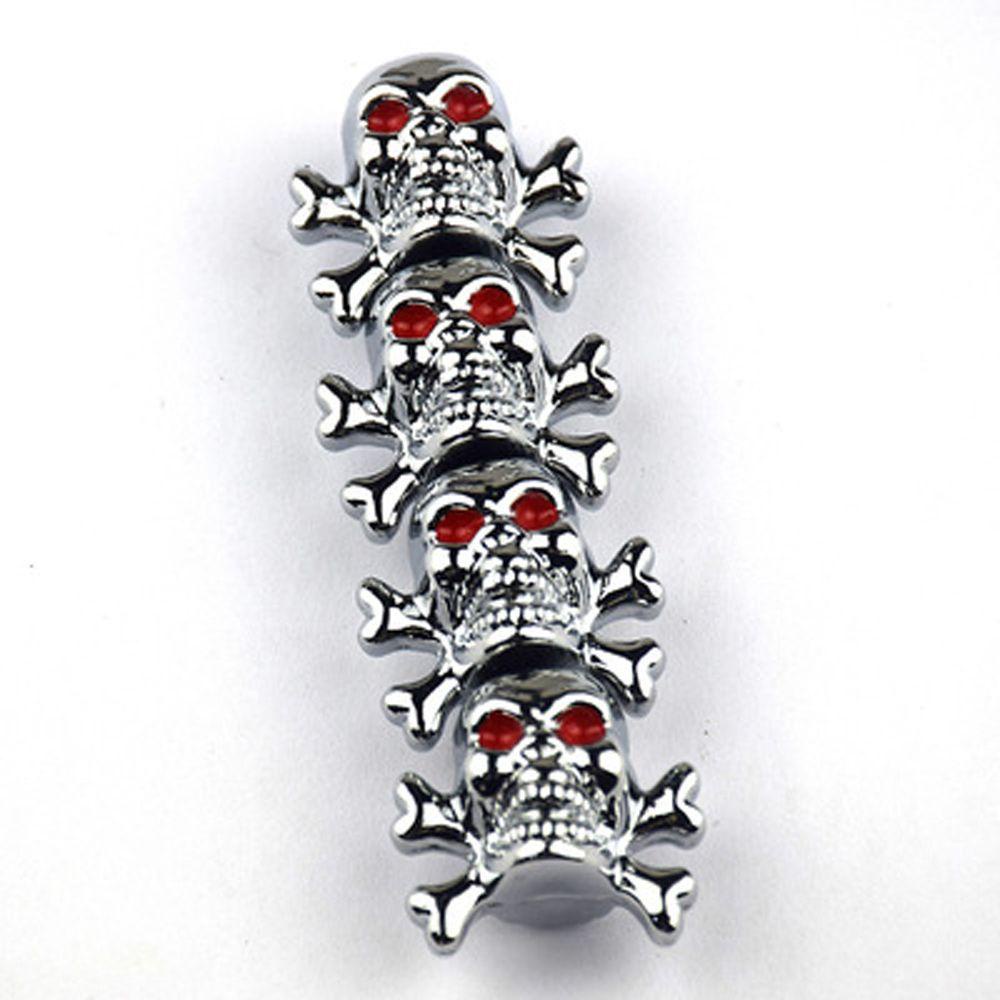 Bộ 4 Nắp Van Xe Hơi / Xe Máy VANES1 Lõi Đồng Hình Đầu Lâu Độc Đáo