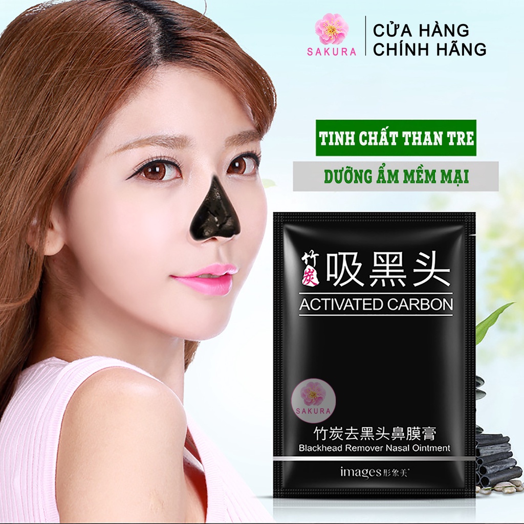 Mặt nạ lột mụn IMAGES Mask chiết xuất than tre hoạt tính lột sạch mụn đầu đen nội địa trung SAKURA 6g