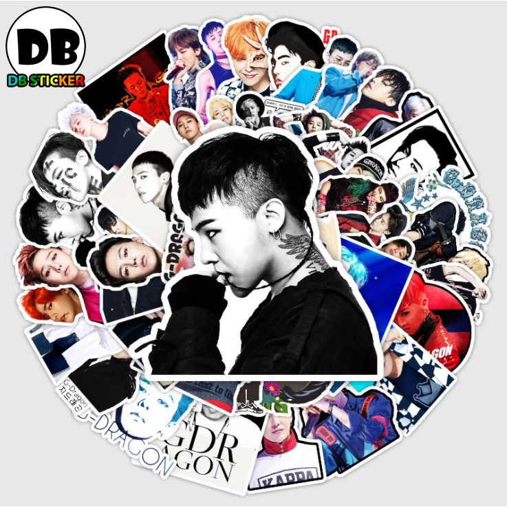 [Set 50 Cái] Sticker dán mũ bảo hiểm, trang trí laptop hình ban nhạc BIGBANG - DB.087
