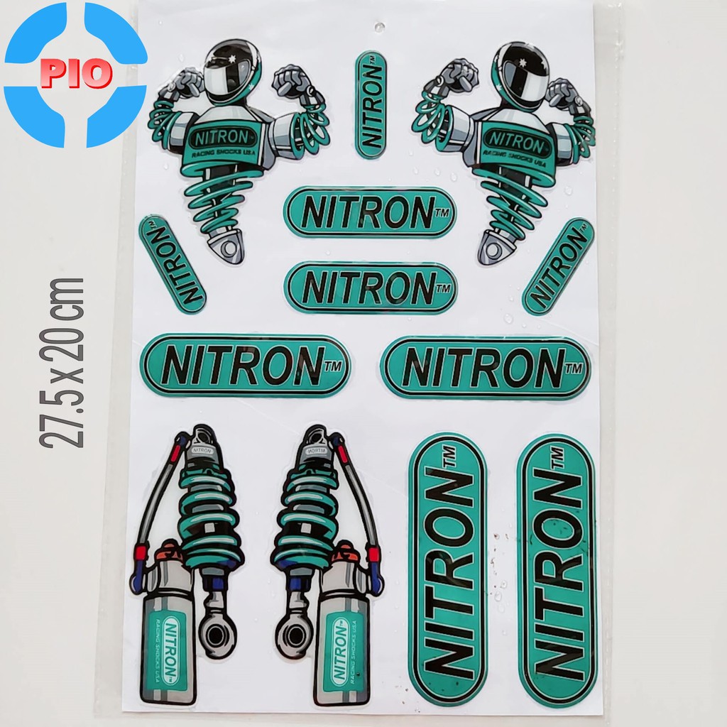 Bộ Tem Nitron Dập Nổi Cao Cấp Dán Xe Máy, Ô Tô, Mũ Bảo Hiểm, Chống Thấm Nước, Chống Bay Màu