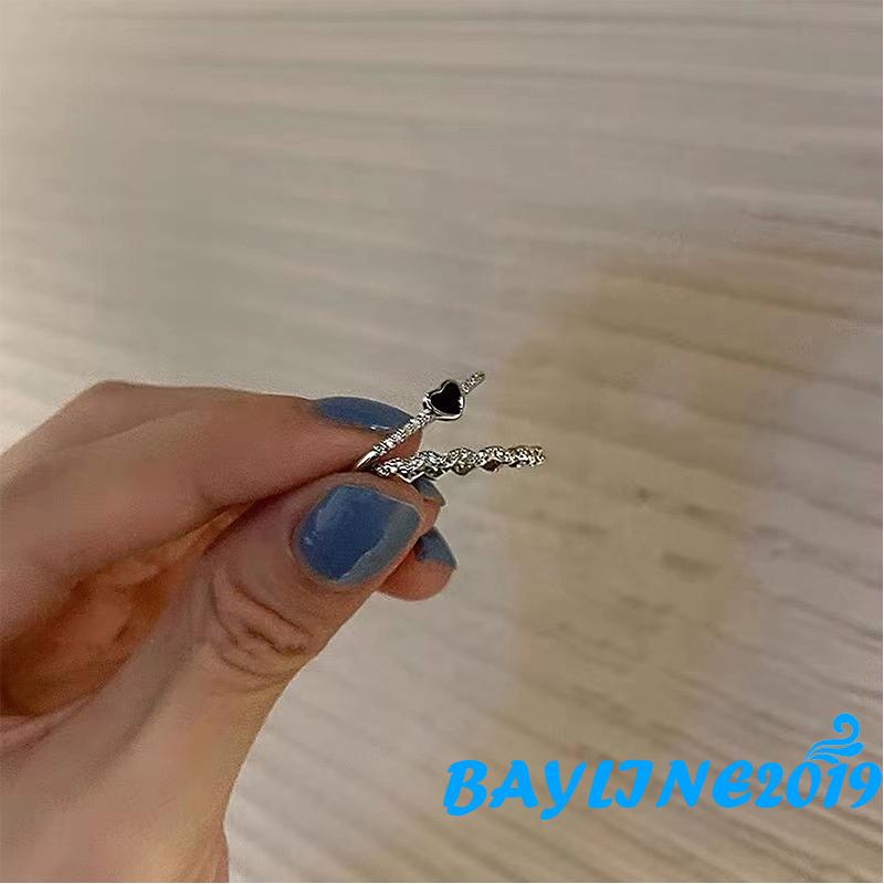 Set 2 nhẫn đính đá zircon cá tính thời trang dành cho nữ