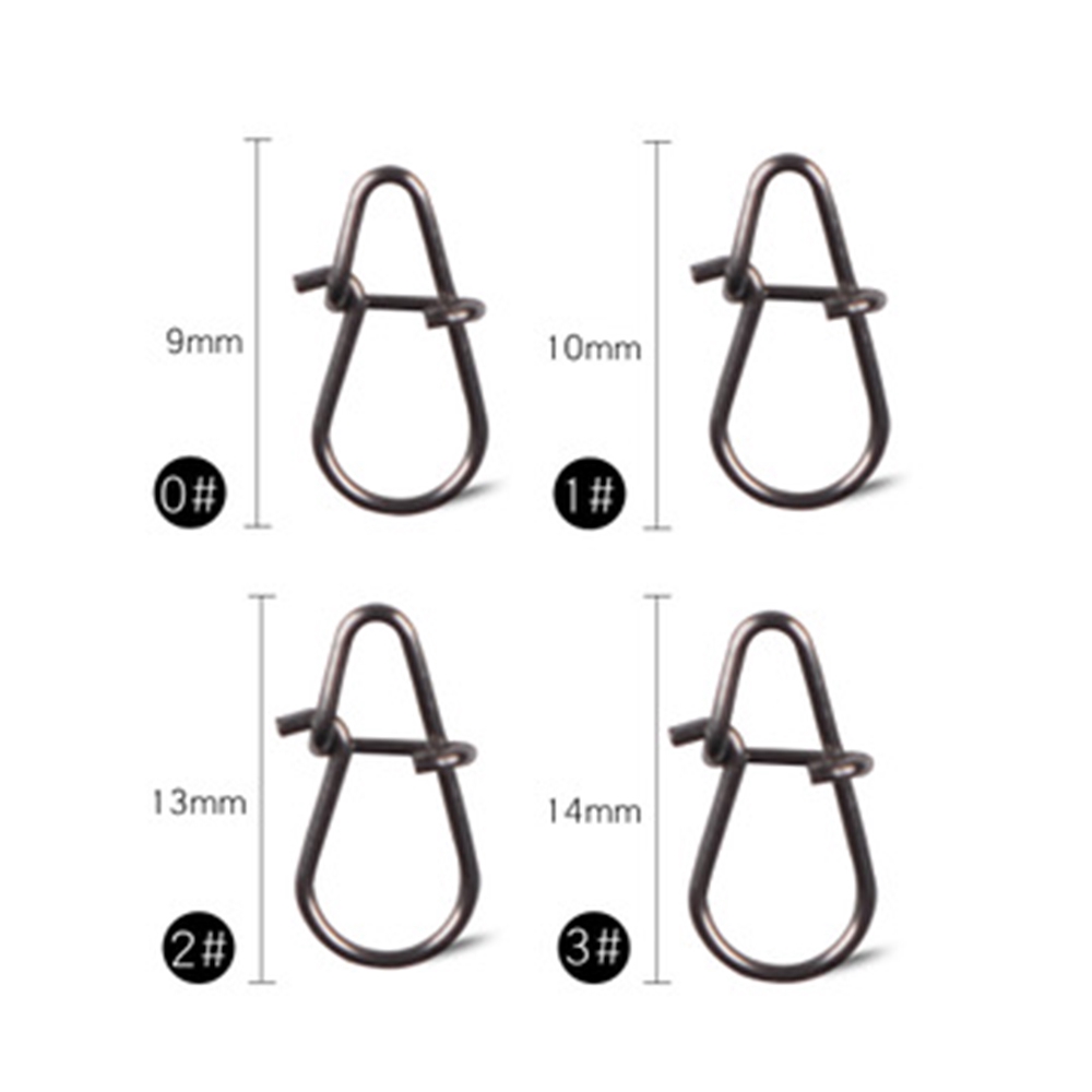 MUVAKO Set 100 Khóa Câu Cá Bằng Thép Không Gỉ