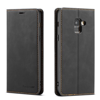 Bao da điện thoại màu trơn thanh lịch cho Samsung Galaxy A6/A7/A8
